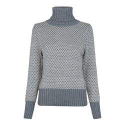 Fuza Wool Liv High Neck Sweater Woman - Denim 